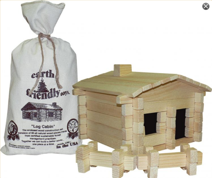 Earth Friendly Log Cabin Building Set