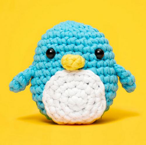 Crocheted penguin toy