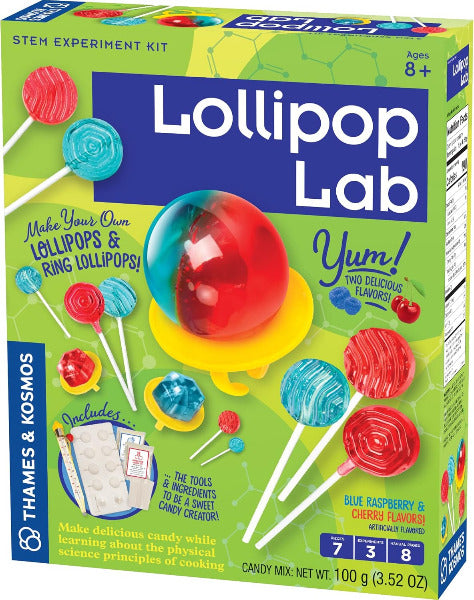 Lollipop Lab STEM experiment kit packaging with colorful lollipops 