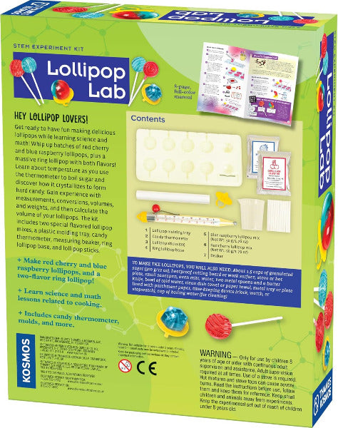 Back of Lollipop Lab STEM experiment kit package
