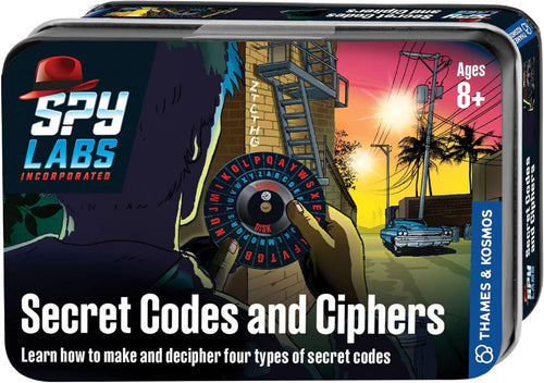 Spy Labs Secret Codes and Ciphers kit packaging with spy-themed graphics and text.