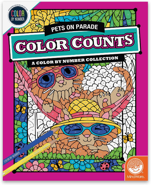 MindWare Color By Number Color Counts: Pets On Parade